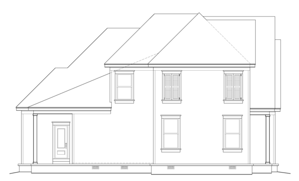 Left Elevation for House Plan #491381