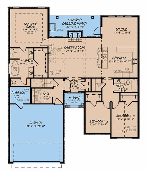 Main Floor Plan for House Plan #310571