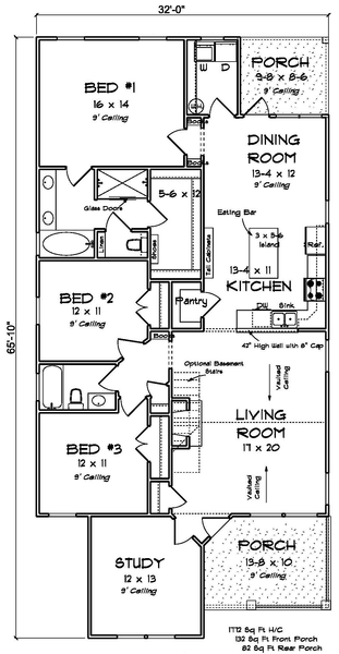 Main Floor Plan for House Plan #242771