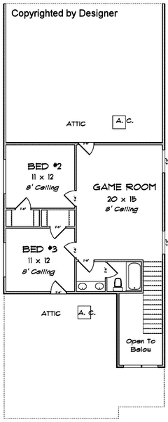 Second Floor Plan for House Plan #248412