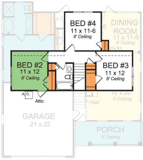 Second Floor Plan for House Plan #242961