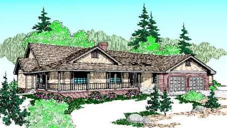 Full Rendering for House Plan #165233