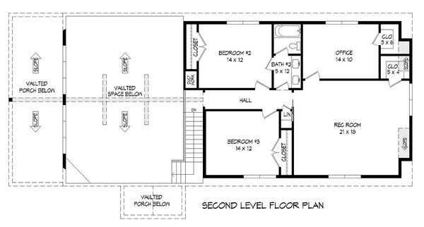Second Floor Plan for House Plan #690562