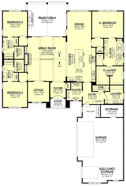 Main Floor Plan for House Plan #306272
