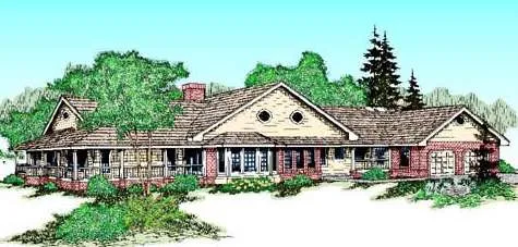 Full Rendering for House Plan #161043