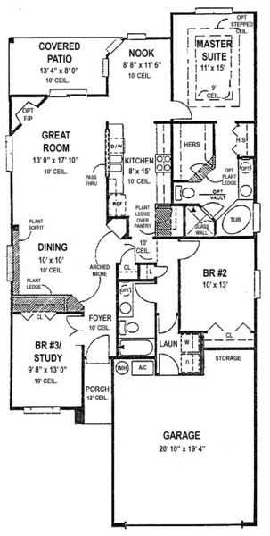 Main Floor Plan for House Plan #864151