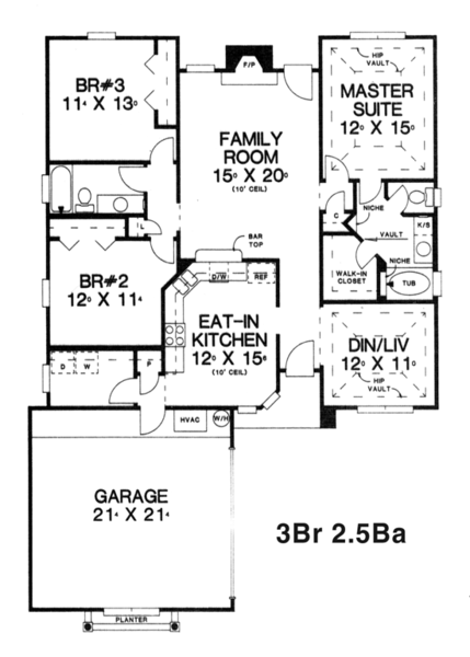Main Floor Plan for House Plan #868061