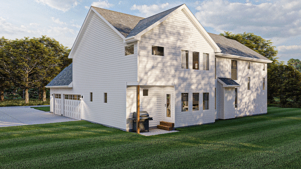 Rear Elevation for House Plan #707243