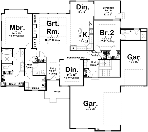 Main Floor Plan for House Plan #709512