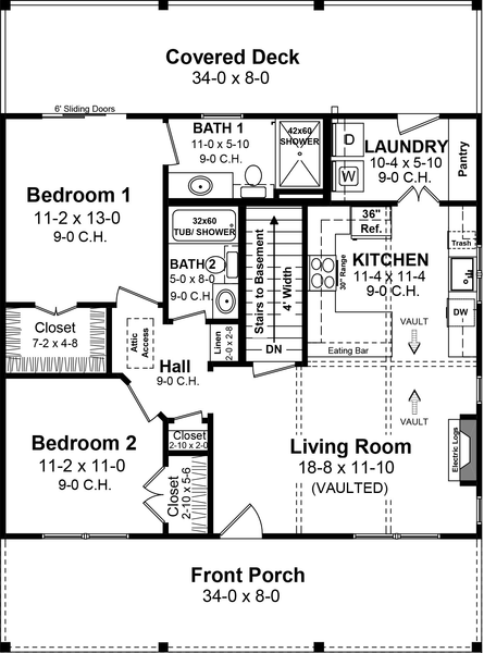 Main Floor Plan for House Plan #216790