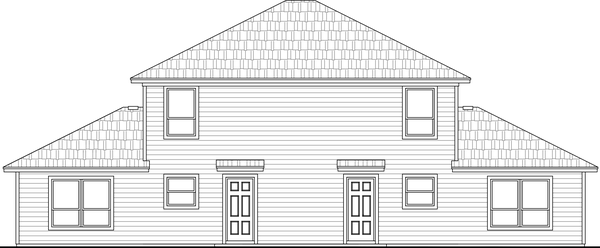 Rear Elevation for House Plan #210942