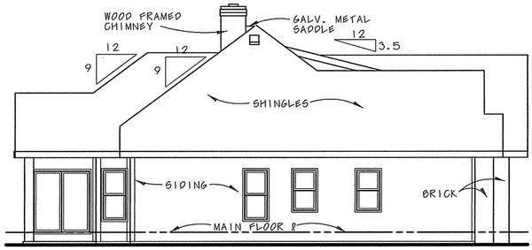 Left Elevation for House Plan #155331