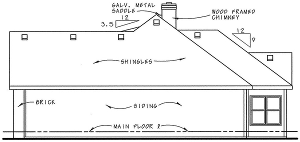 Right Elevation for House Plan #155331