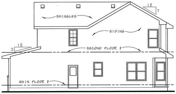 Right Elevation for House Plan #150451