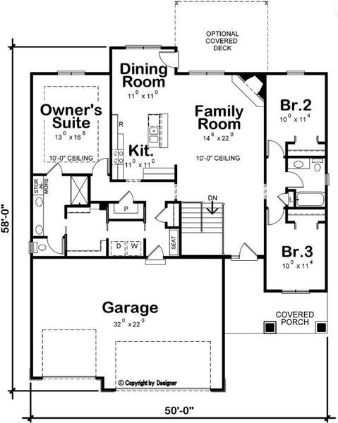 Main Floor Plan for House Plan #157761
