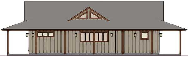 Rear Elevation for House Plan #207052