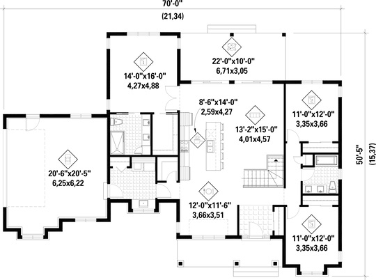Main Floor Plan for House Plan #179271