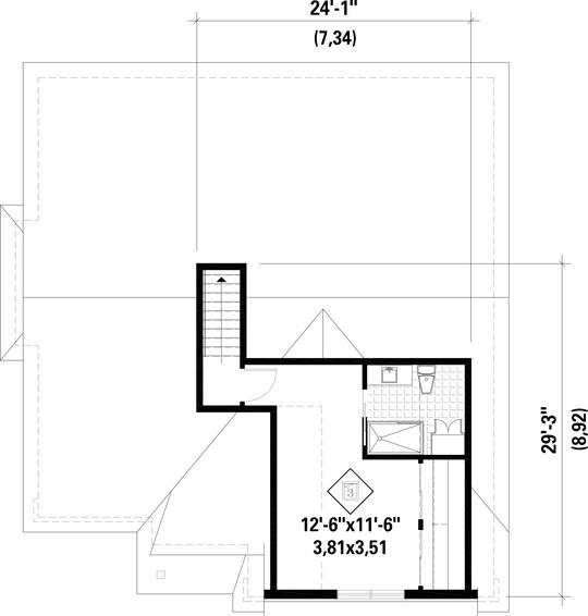 Second Floor Plan for House Plan #173471