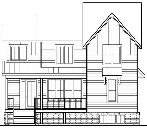Rear Elevation for House Plan #172951