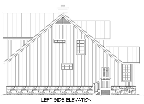 Left Elevation for House Plan #690042
