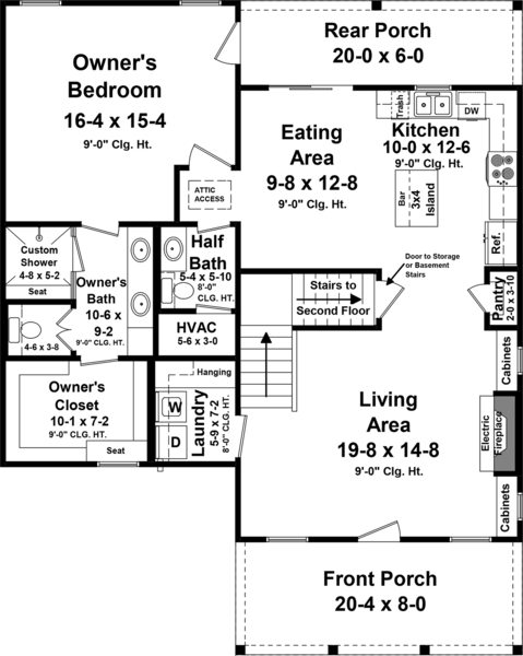 Main Floor Plan for House Plan #214181