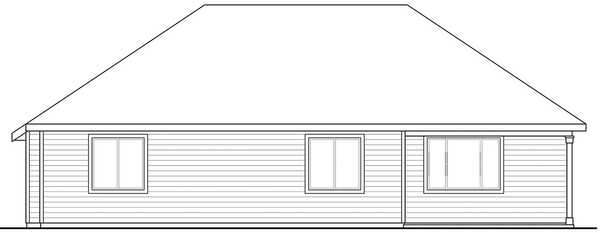 Rear Elevation for House Plan #345061