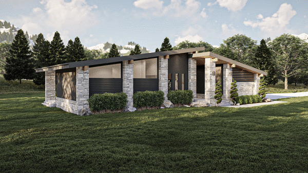 Left Elevation for House Plan #704062