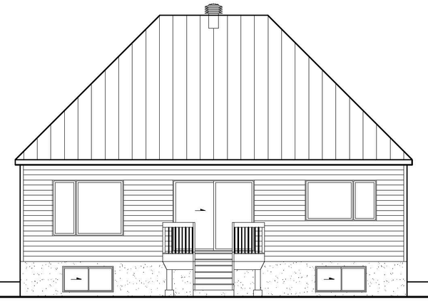 Rear Elevation for House Plan #176911
