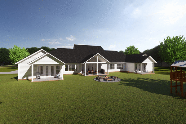 Rear Elevation for House Plan #242594