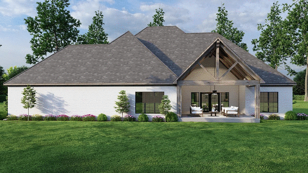 Rear Elevation for House Plan #310142