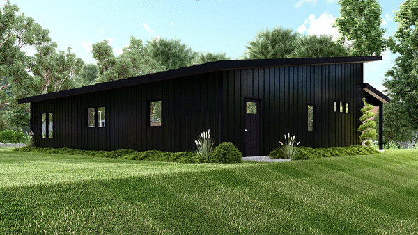 Rear Elevation for House Plan #750081