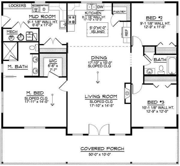 Main Floor Plan for House Plan #750081