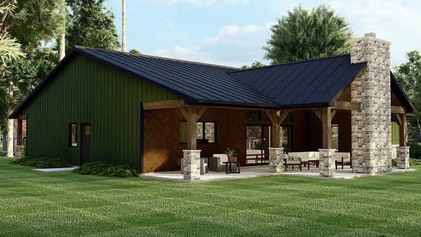 Rear Elevation for House Plan #750302