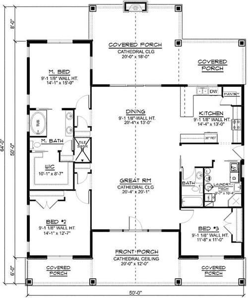 Main Floor Plan for House Plan #750302