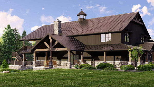 Left Elevation for House Plan #751064