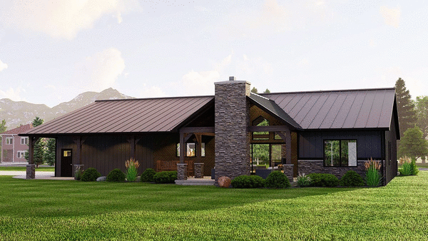 Rear Elevation for House Plan #751302