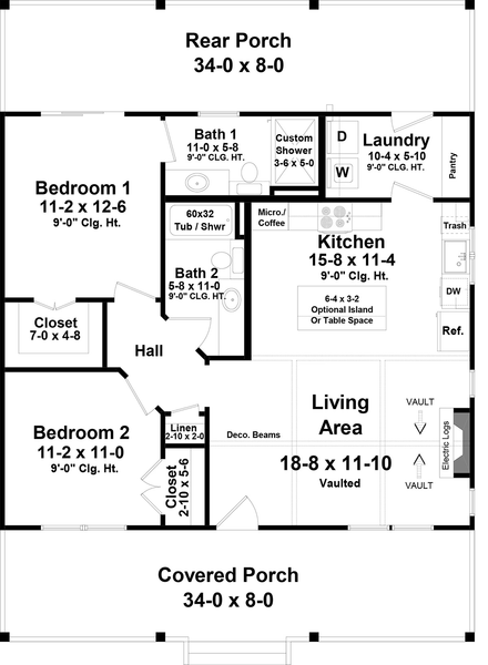 Main Floor Plan for House Plan #210201