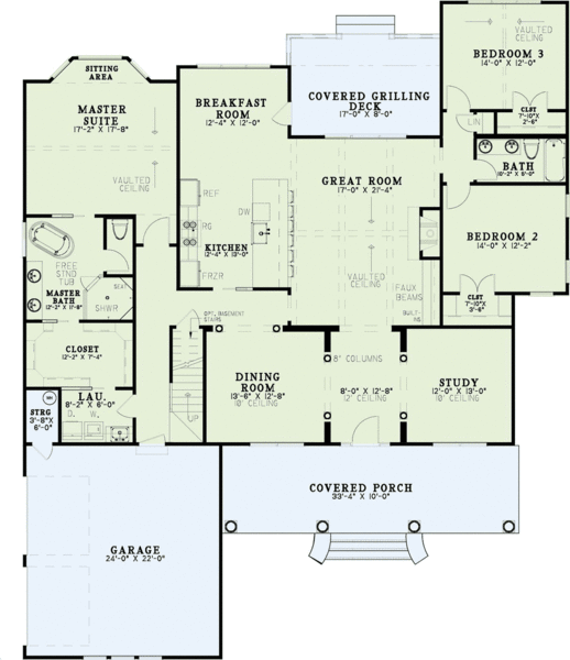 Main Floor Plan for House Plan #319942