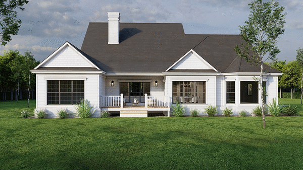 Rear Elevation for House Plan #319942
