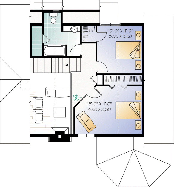 Second Floor Plan for House Plan #145492