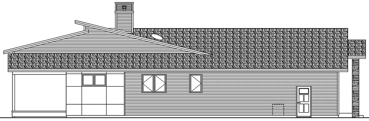 Left Elevation for House Plan #340881