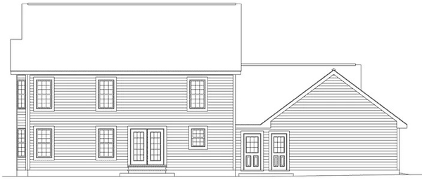 Rear Elevation for House Plan #631152