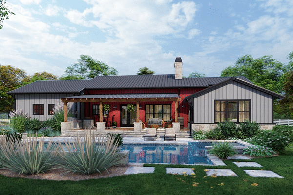 Rear Elevation for House Plan #646842