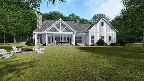 Rear Elevation for House Plan #311302