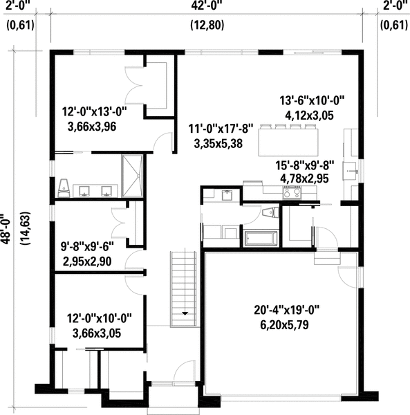 Main Floor Plan for House Plan #171351