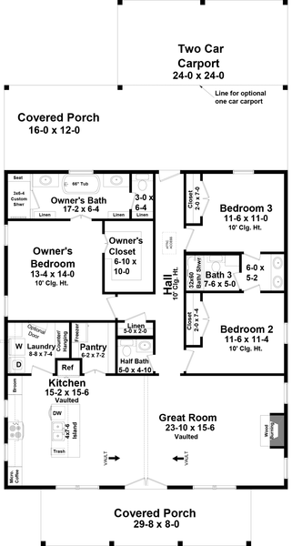 Main Floor Plan for House Plan #211181