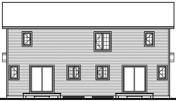 Rear Elevation for House Plan #148006