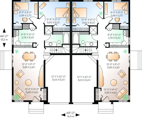 Main Floor Plan for House Plan #144106