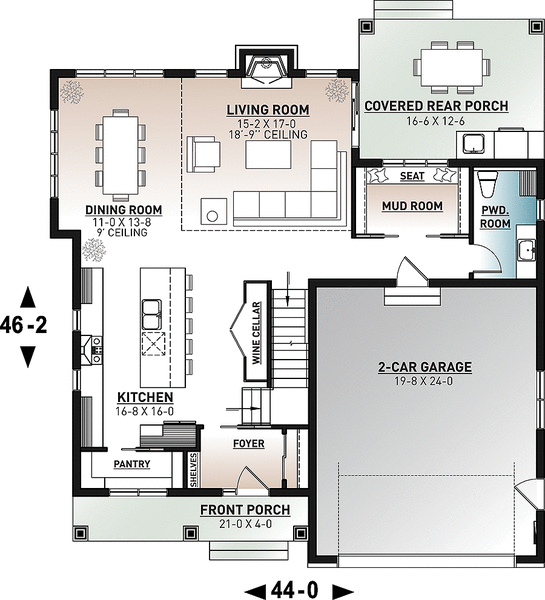 Main Floor Plan for House Plan #146942