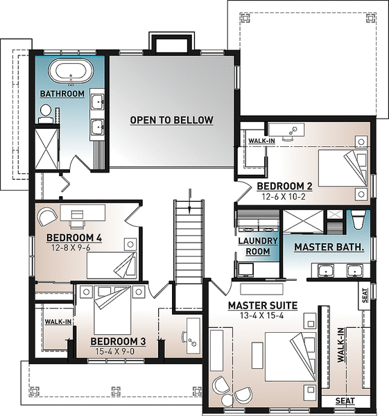 Second Floor Plan for House Plan #146942